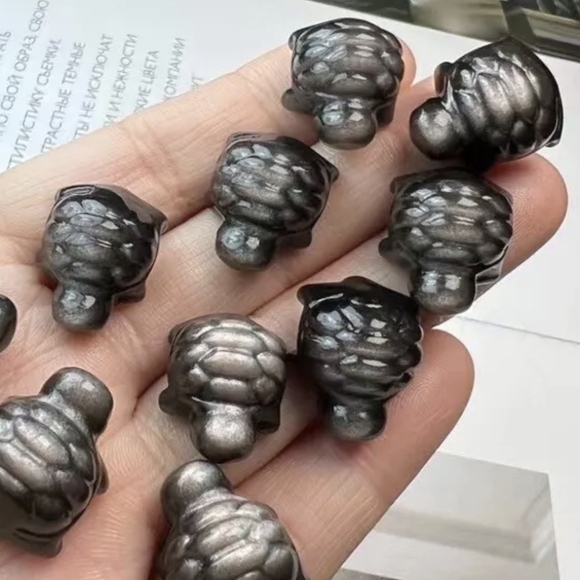 🐢 Golden Obsidian Carved Tortoise - Picture 8 of 8